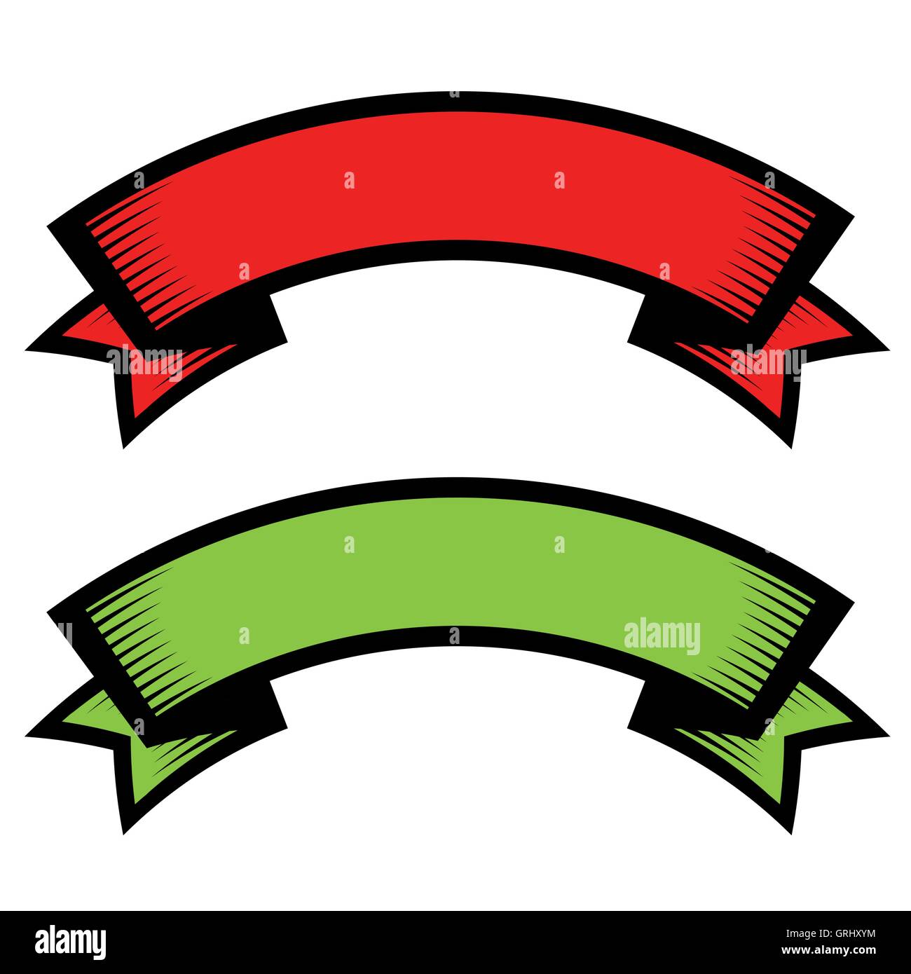 Retro vintage stile di incisione vettore a nastro impostata Illustrazione Vettoriale