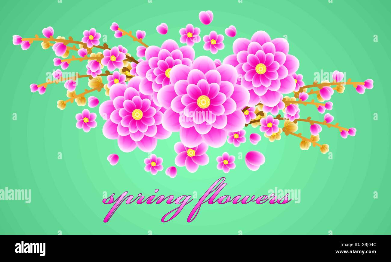 Delicato bouquet di primavera fiori di foresta per il design. Sfondo floreale. Vettore Illustrazione Vettoriale