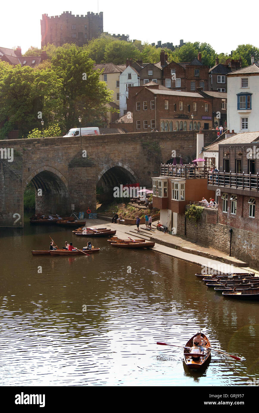 Canottaggio sul fiume usura, Durham Foto Stock