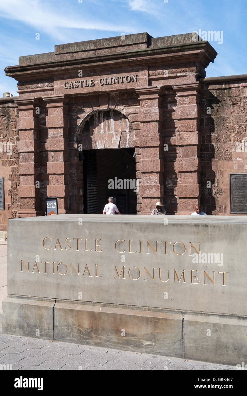 Castle Clinton National Monument in Battery Park, New York, Stati Uniti d'America Foto Stock