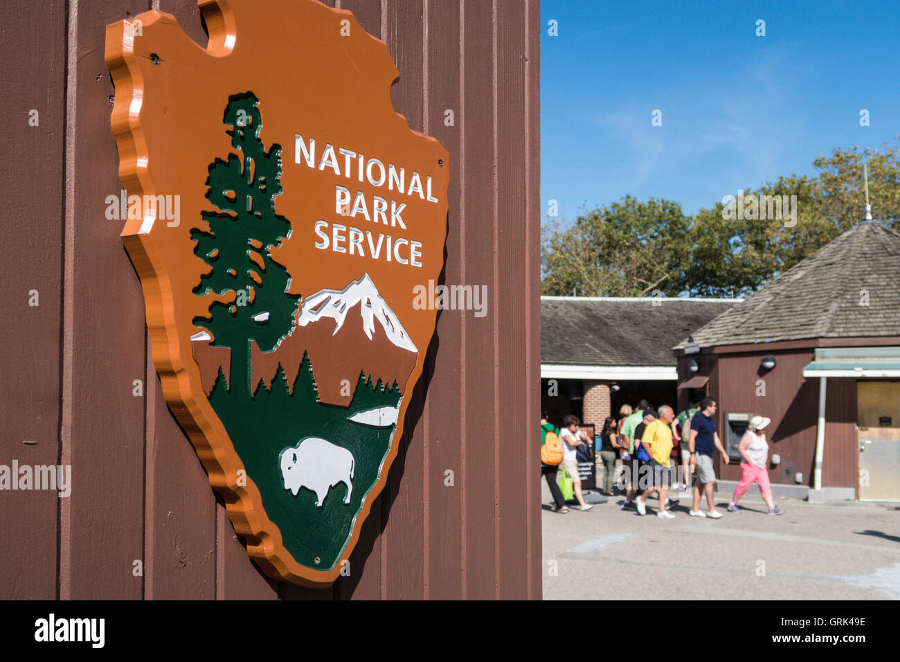 Castle Clinton National Monument in Battery Park, New York, Stati Uniti d'America Foto Stock