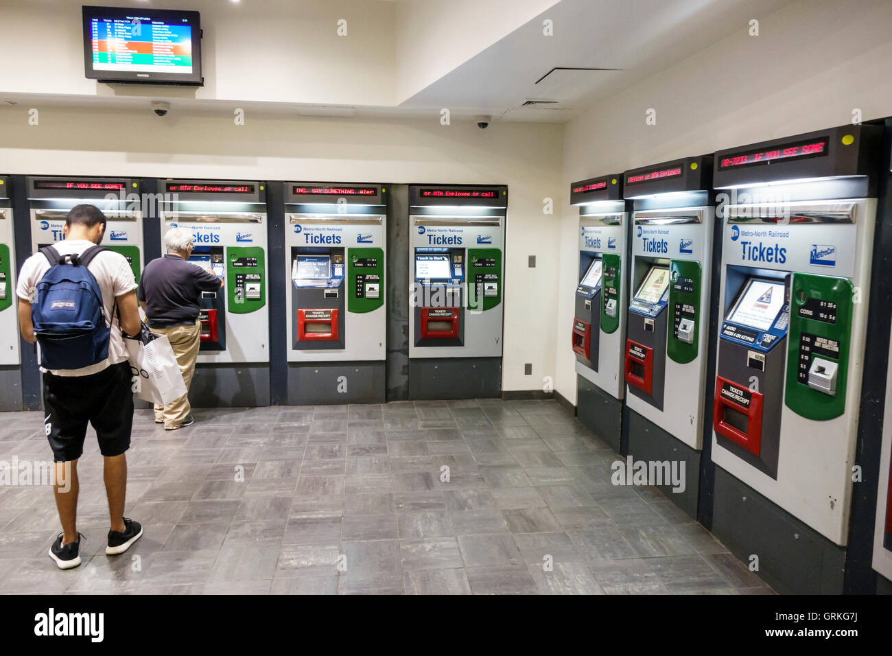 New York City, NY NYC Manhattan, Midtown, Grand Central Terminal, Stazione, MTA Metro-North Railroad, metropolitana urbana, biglietto, Metrocard, distributore automatico Foto Stock
