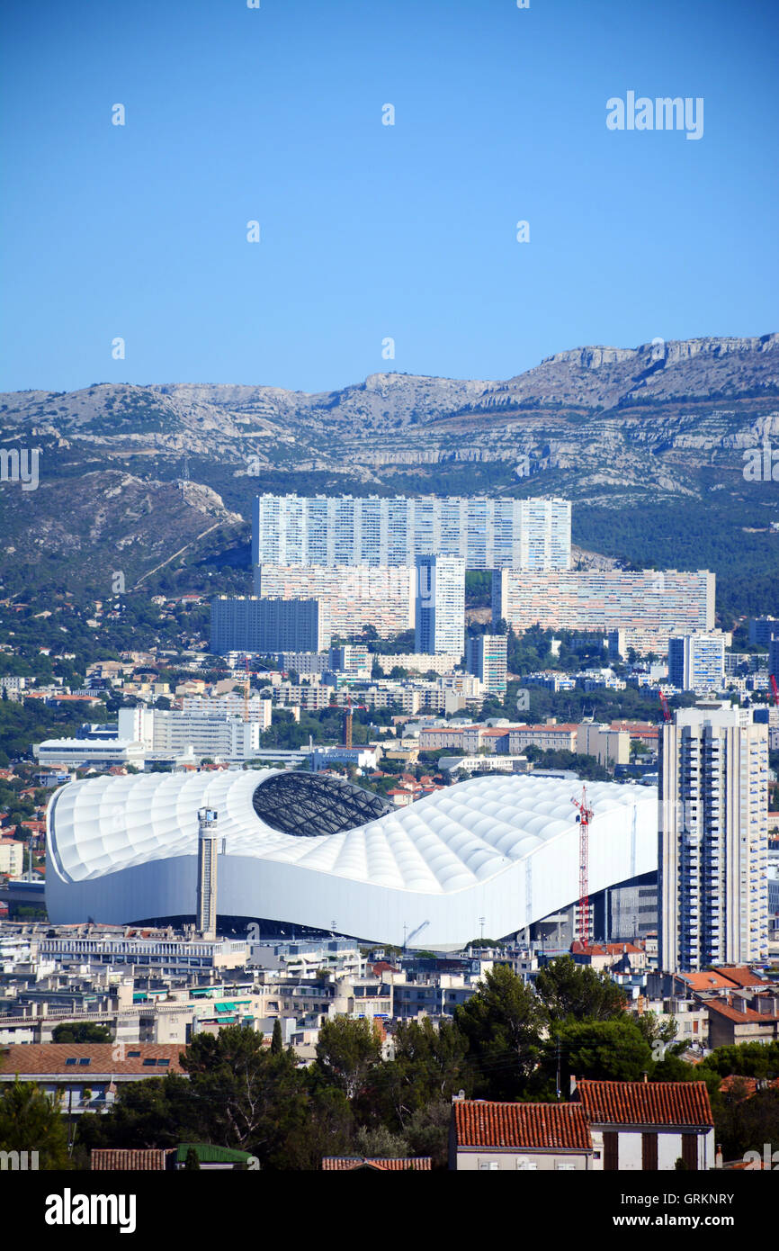 Le Nouveau Stade Velodrome Marseille Bouches-du-Rhome Francia Foto Stock