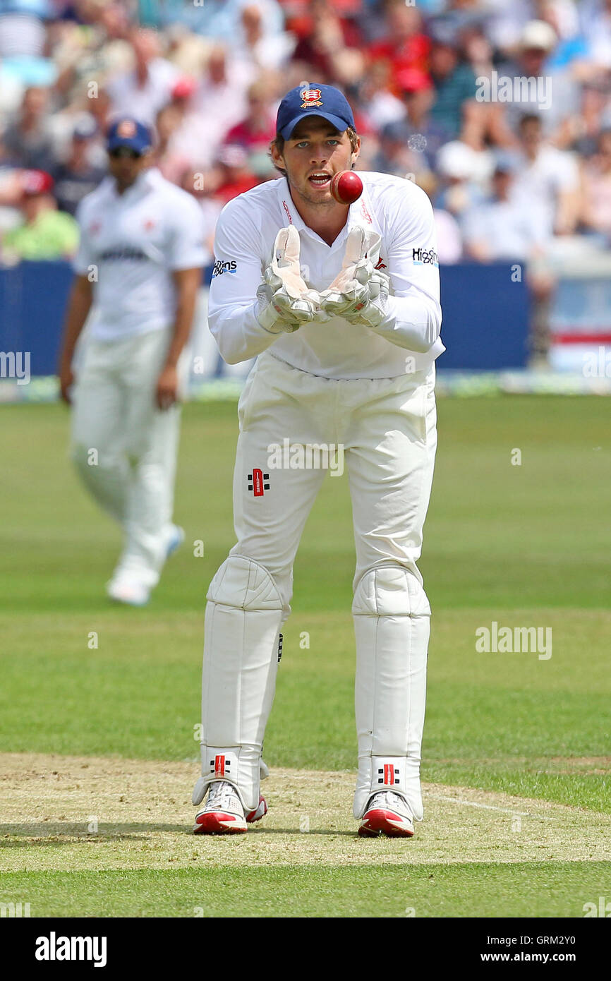 Essex wicket keeper Ben Foakes - Essex CCC vs Inghilterra - Sfida LV corrispondono all'Essex County Ground, Chelmsford - 30/06/13 Foto Stock