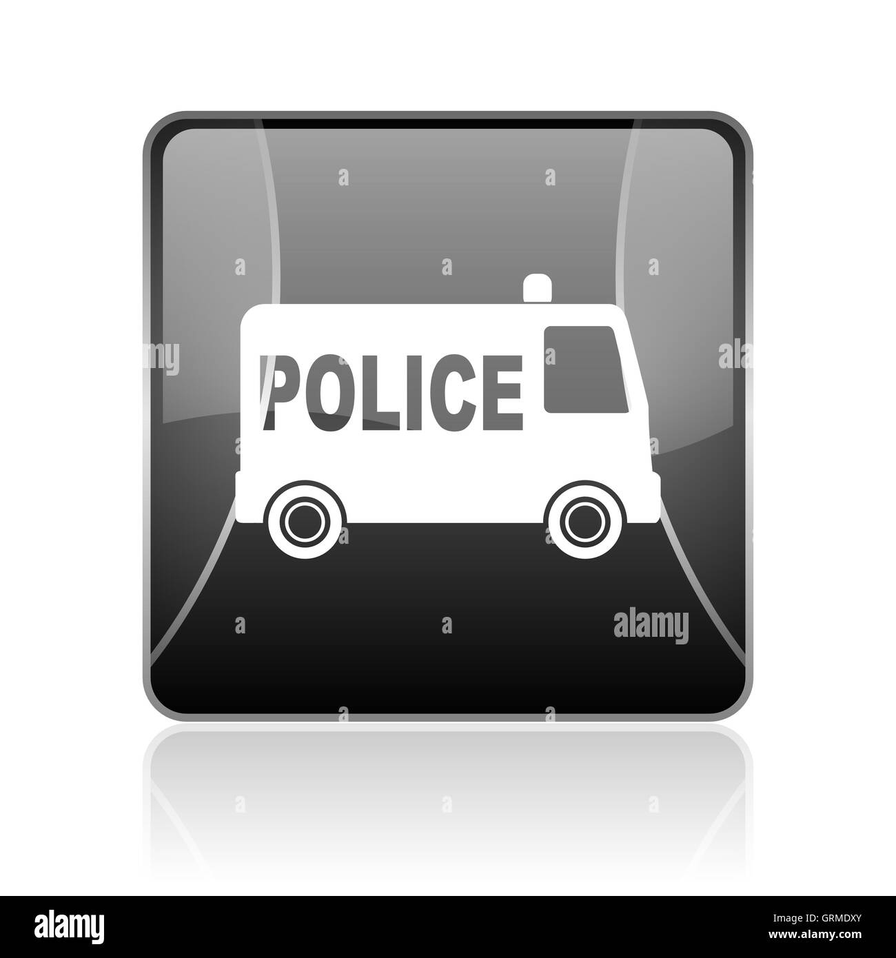 La polizia quadrato nero web icona lucida Foto Stock