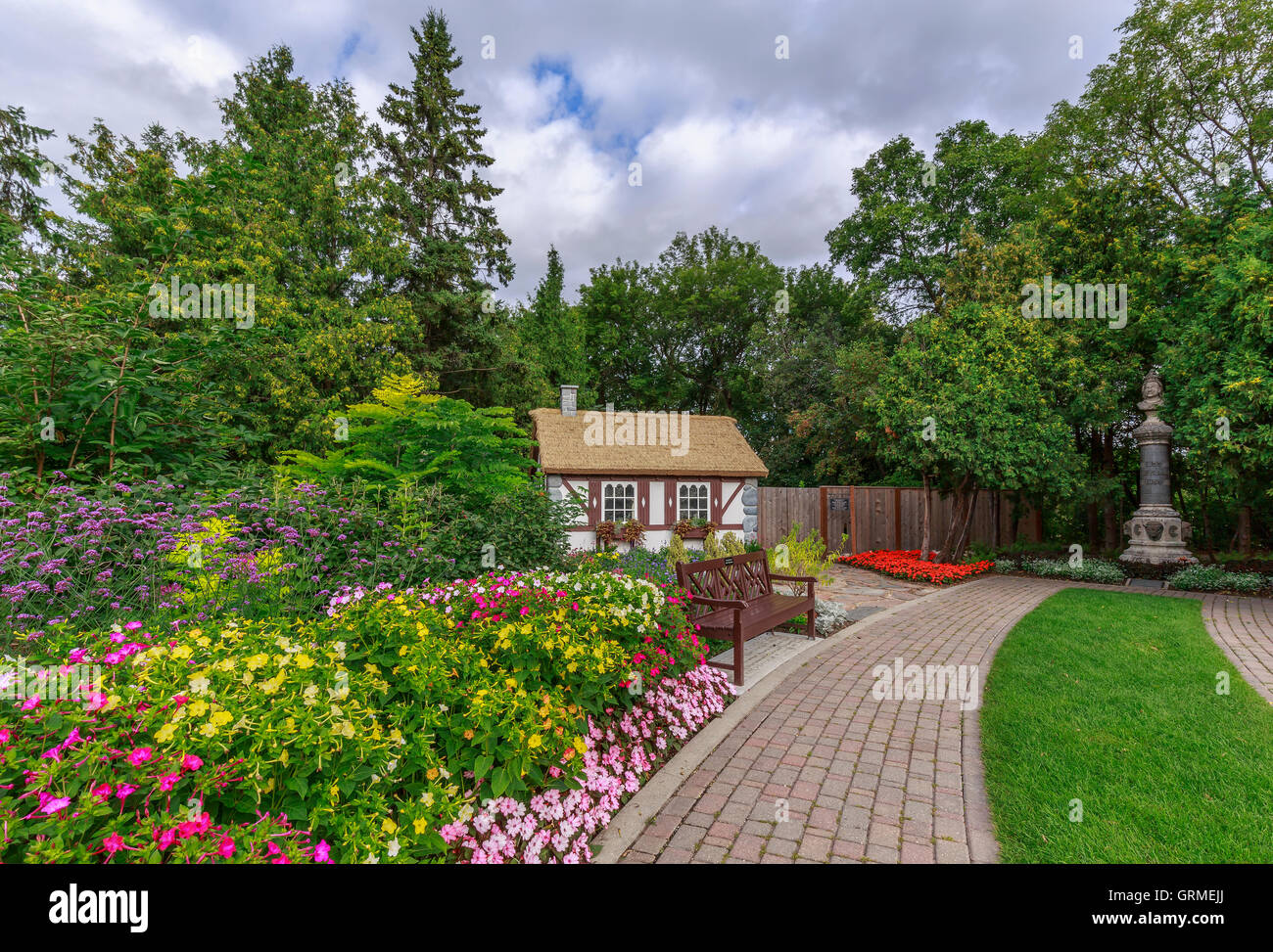 Cottage di campagna nel Giardino Inglese, Assiniboine Park, Winnipeg, Manitoba, Canada. Foto Stock