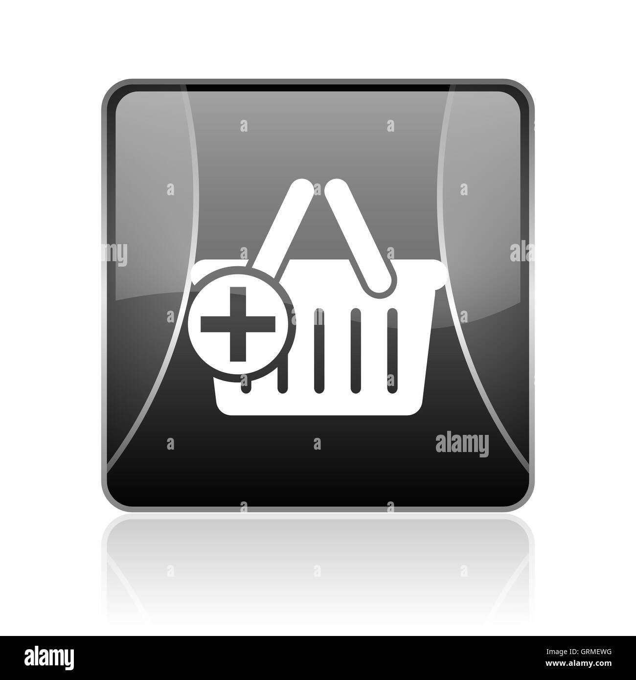 Carrello quadrato nero web icona lucida Foto Stock