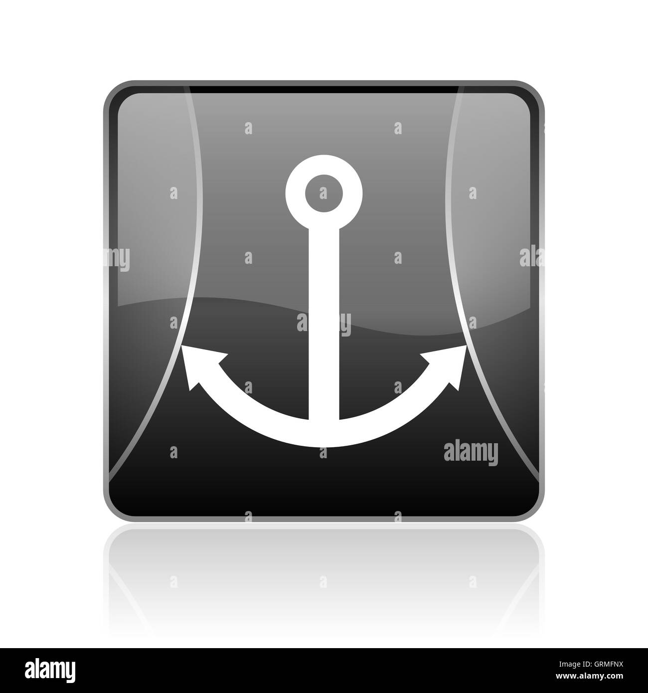 Anchor quadrato nero web icona lucida Foto Stock