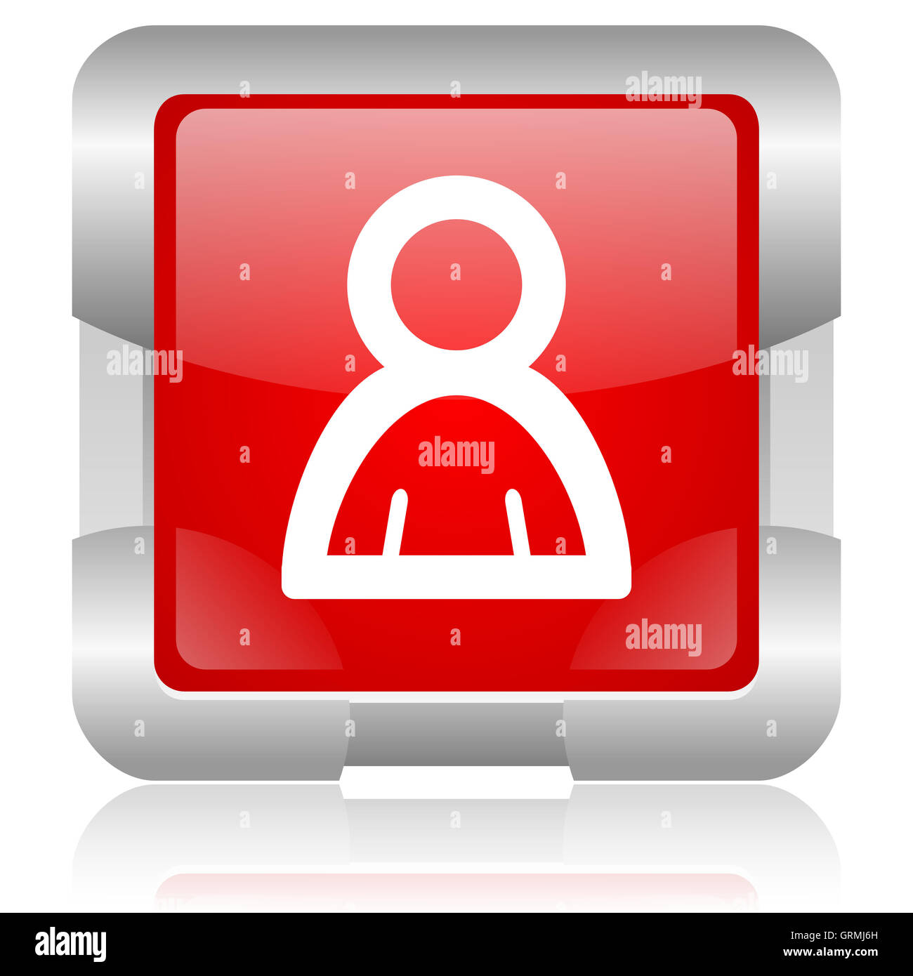 Conto quadrato rosso web icona lucida Foto Stock