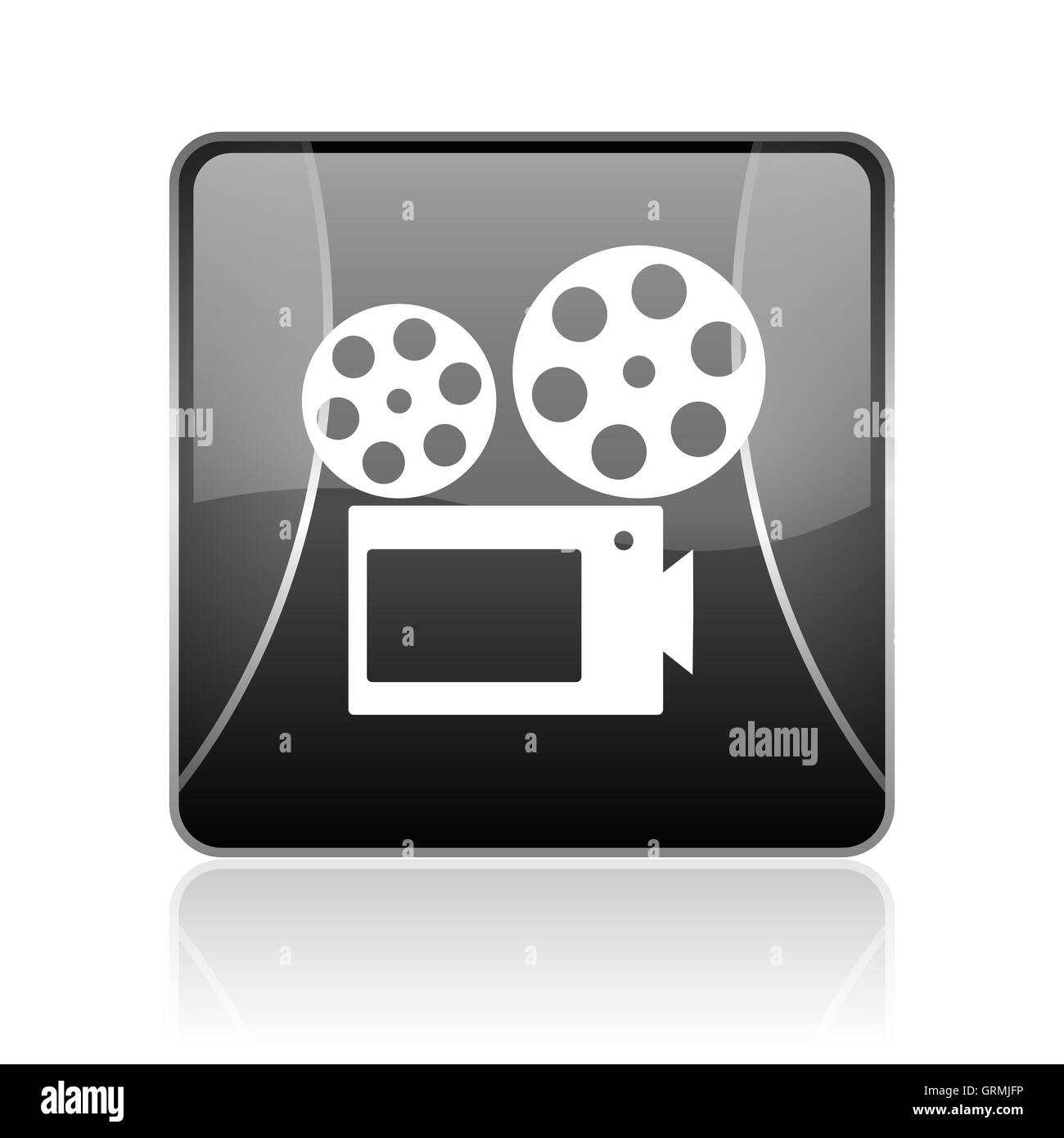 Cinema Black square web icona lucida Foto Stock