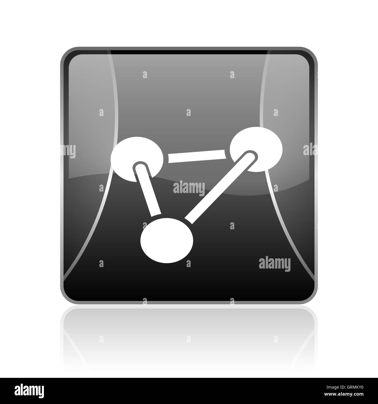La chimica quadrato nero web icona lucida Foto Stock