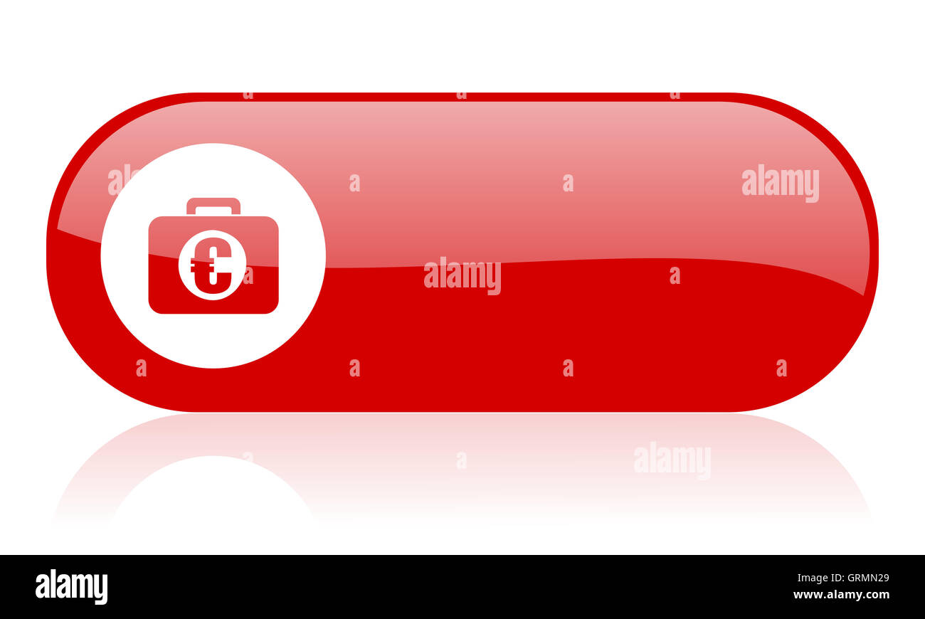 Rosso finanziario web icona lucida Foto Stock