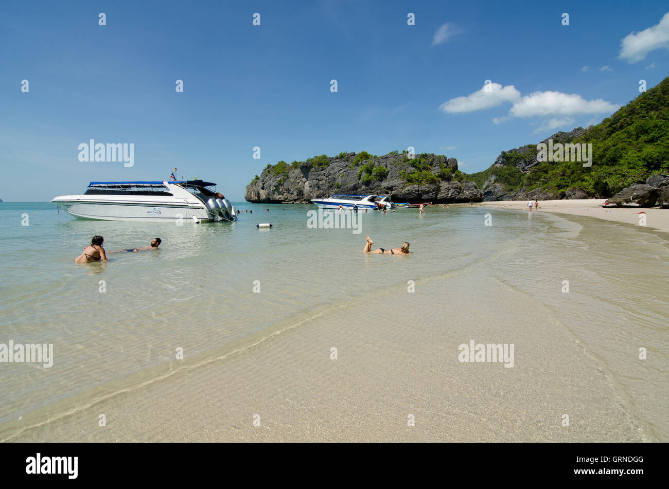 Paradise beach nel Parco Marino Ang Thong, vicino a Koh Samui, Thailandia Foto Stock