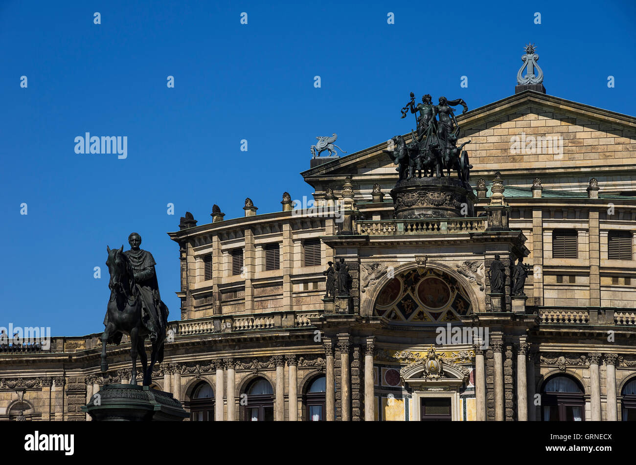 La Semper Opera nella città di Dresda, Sassonia, Germania. Foto Stock