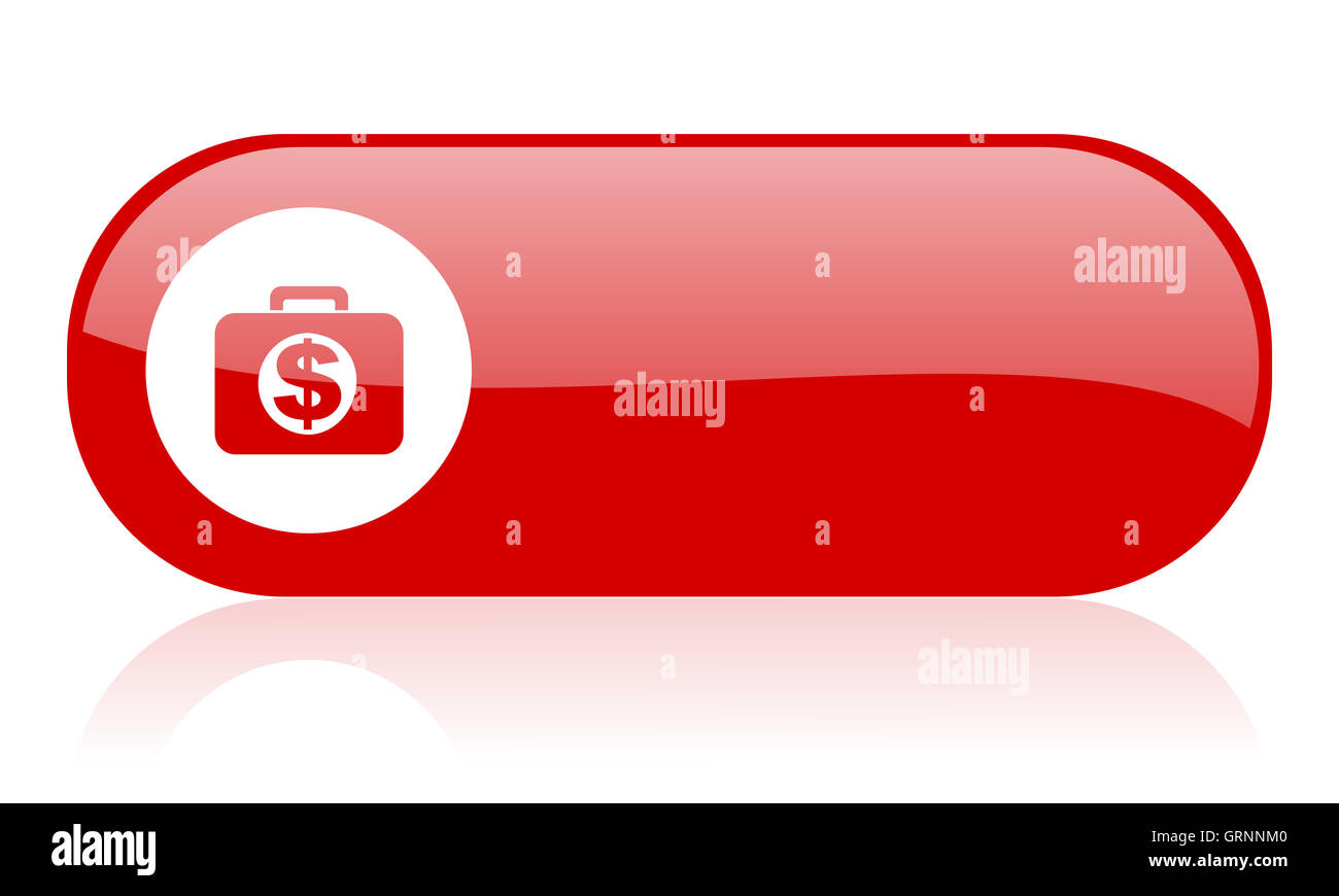 Rosso finanziario web icona lucida Foto Stock