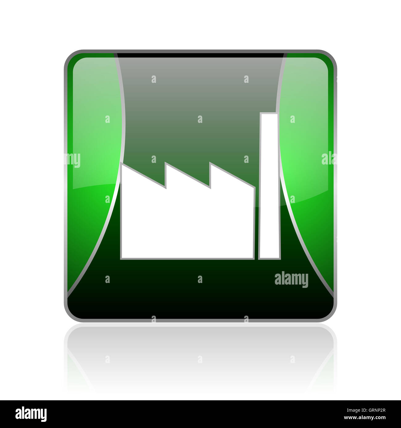 Industria e nero quadrato verde web icona lucida Foto Stock