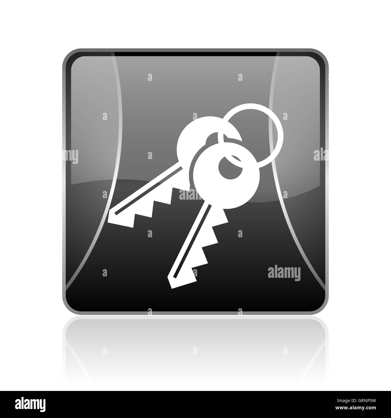 I tasti quadrato nero web icona lucida Foto Stock