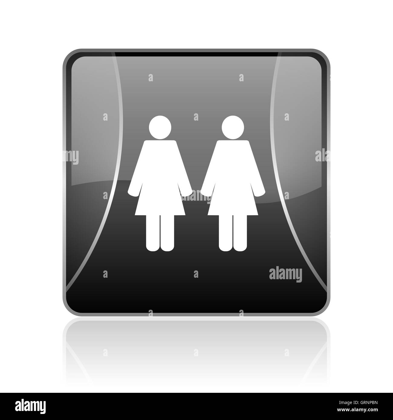 Giovane quadrato nero web icona lucida Foto Stock