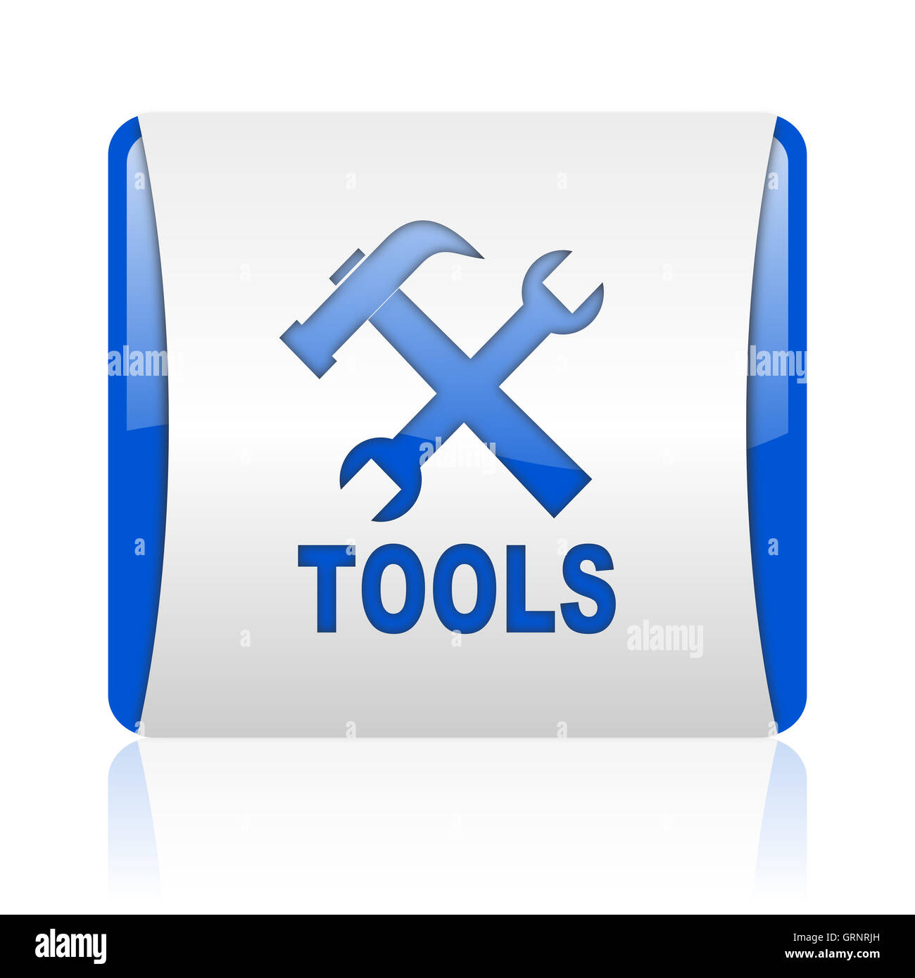 Strumenti blue square web icona lucida Foto Stock