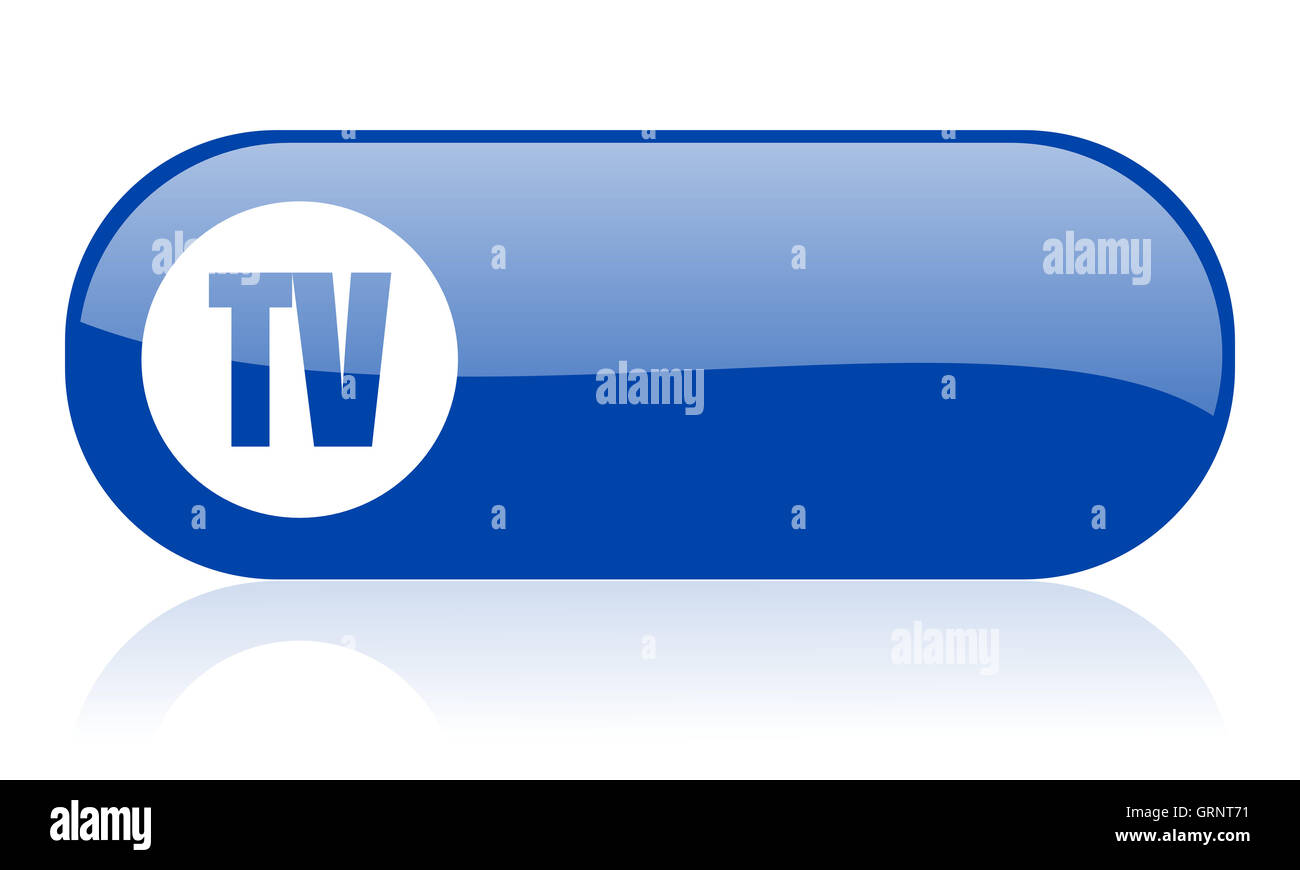 Tv web blu icona lucida Foto Stock