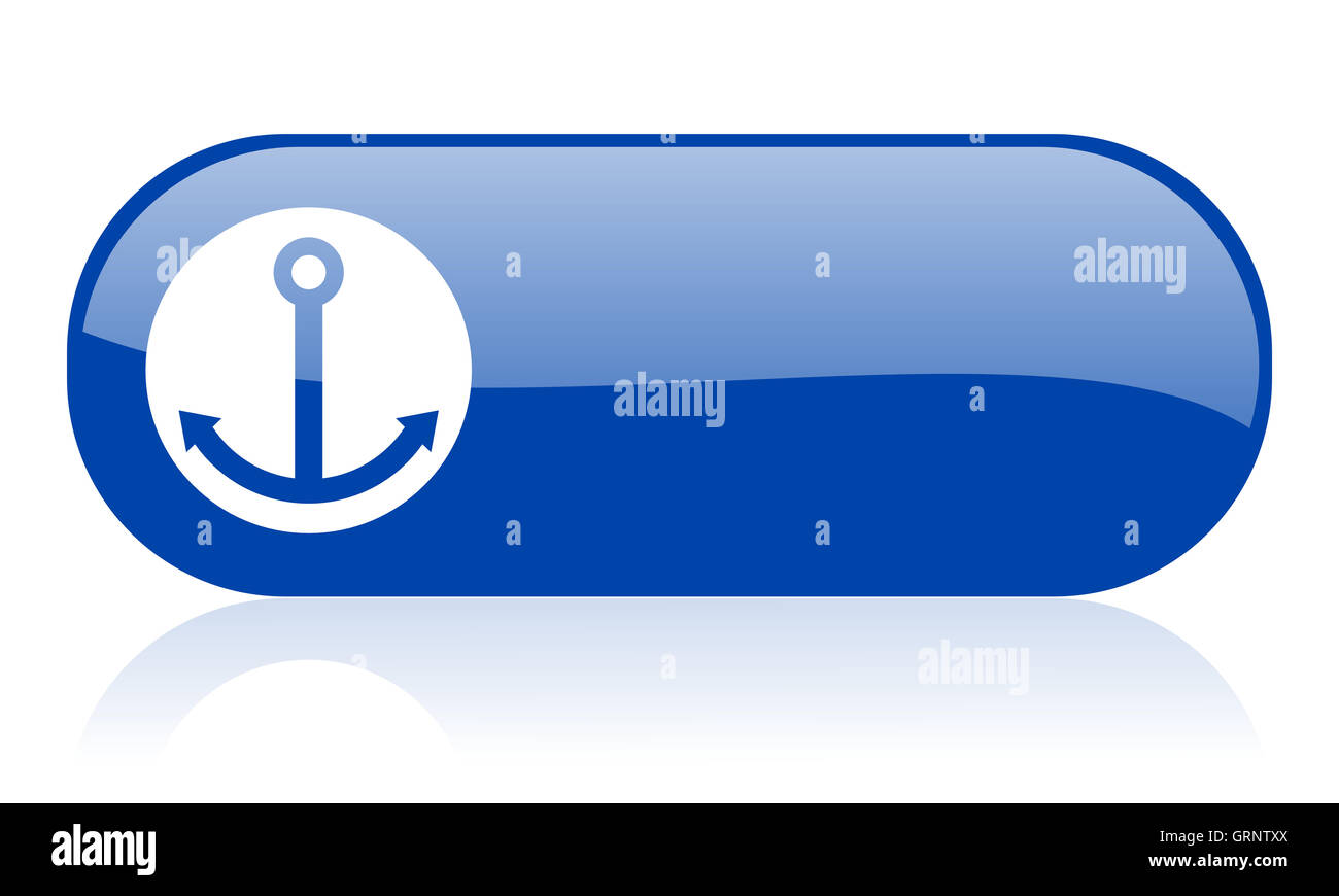 Anchor blue web icona lucida Foto Stock