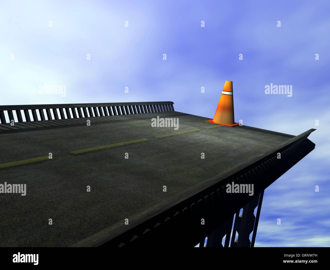 Fine della strada - 3D render Foto Stock