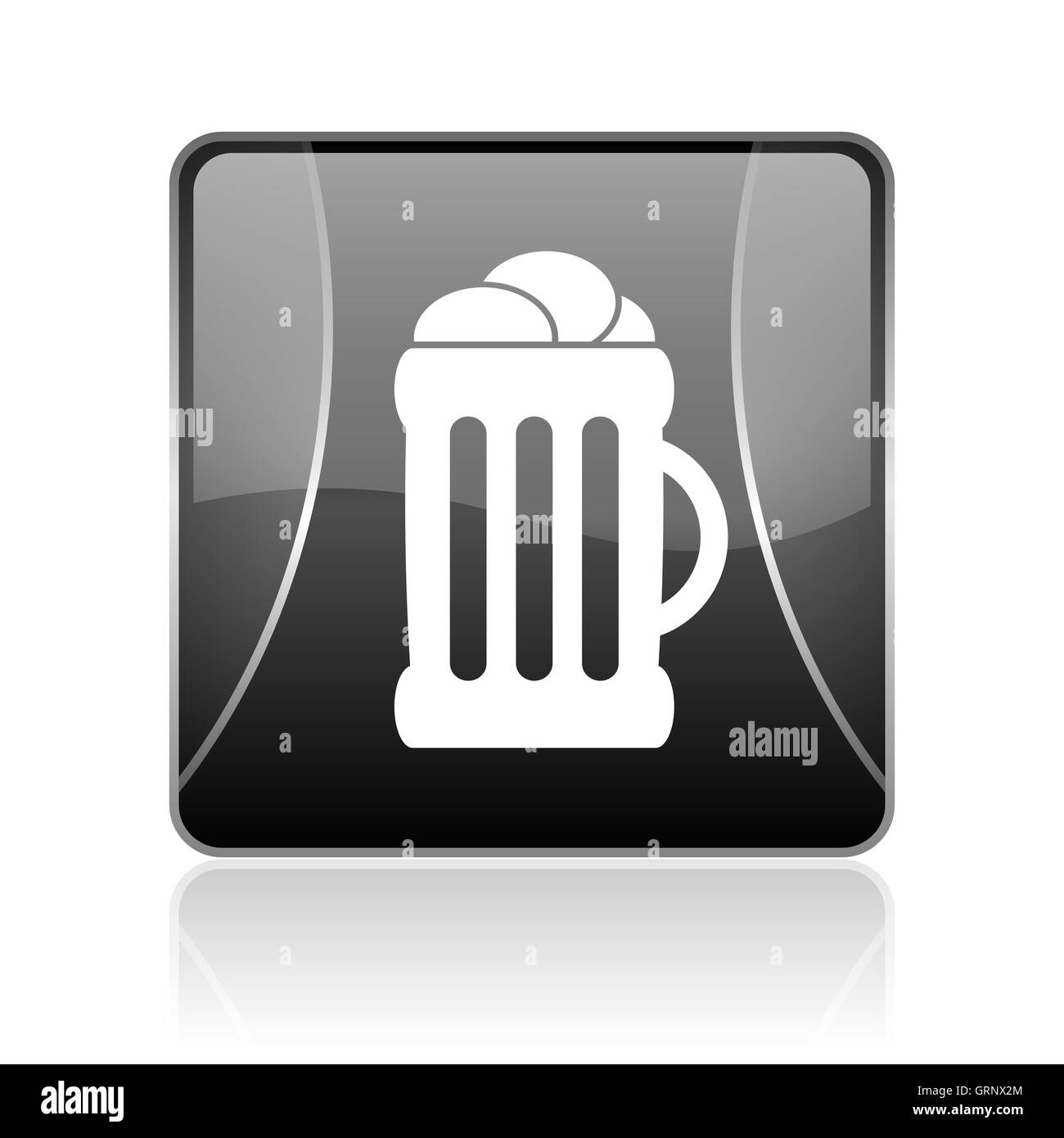 La birra quadrato nero web icona lucida Foto Stock