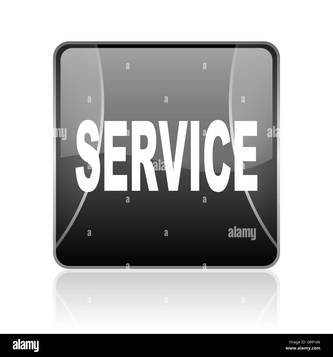 Servizio quadrato nero web icona lucida Foto Stock