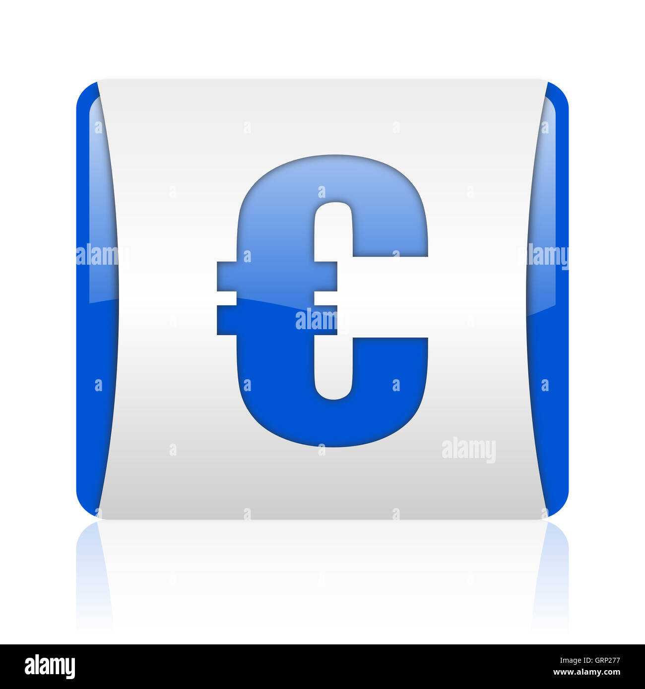 Euro blue square web icona lucida Foto Stock