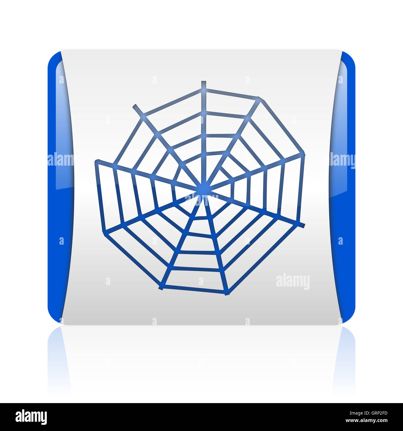 Spider Web blue square web icona lucida Foto Stock