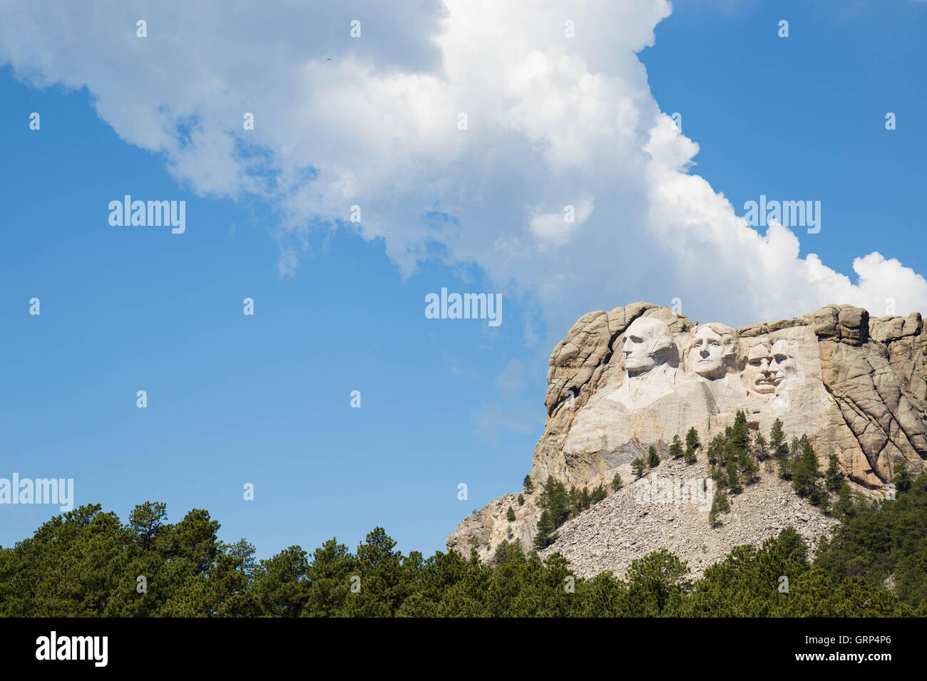 Mt. Rushmore in una giornata di sole Foto Stock
