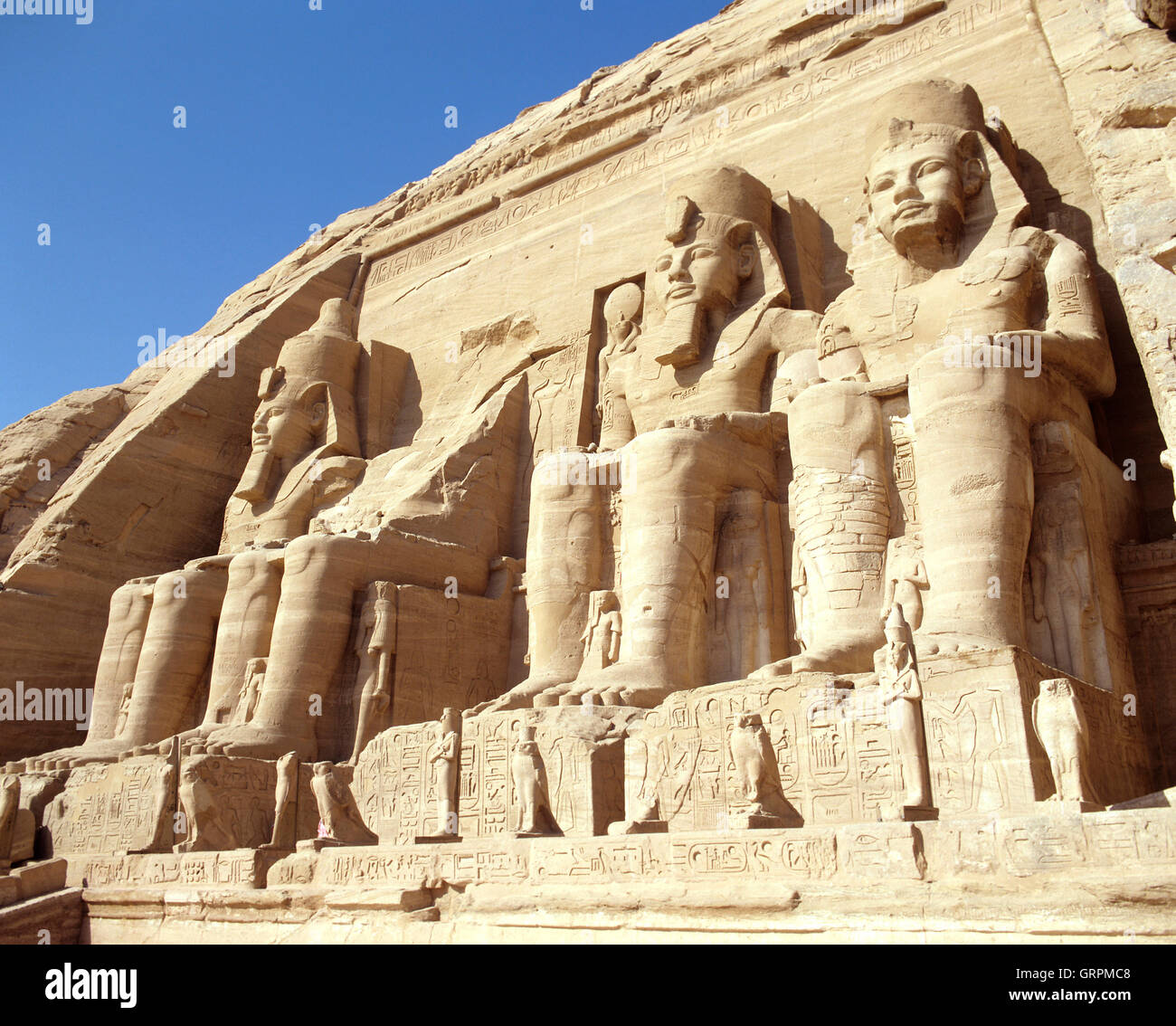 Tempio di Ramses II, Abu Simbel Egitto superiore Foto Stock