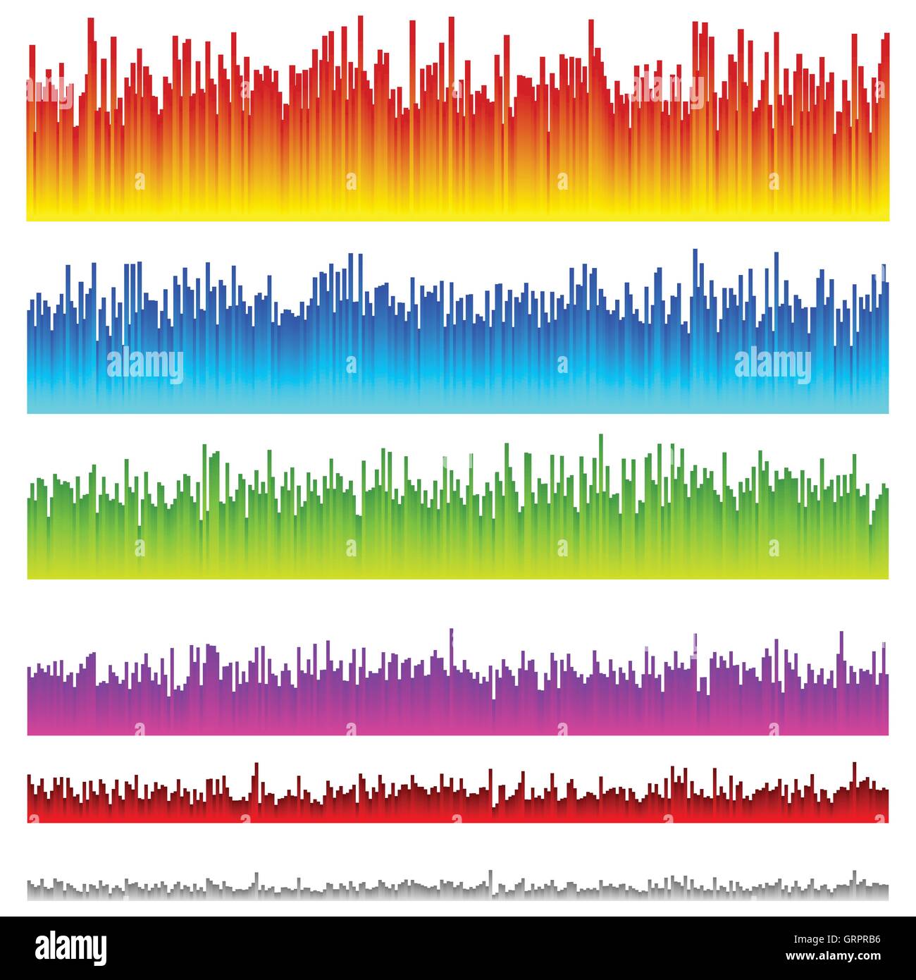 Eq equalizzatore, linee con 5 colori vibranti / 6 versioni. Illustrazione Vettoriale