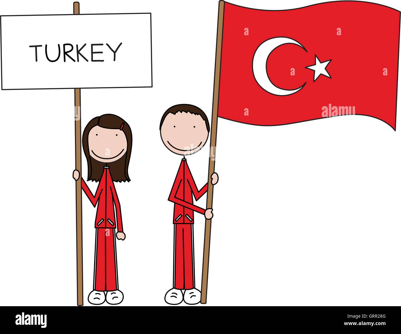 Bandiera turca Illustrazione Vettoriale