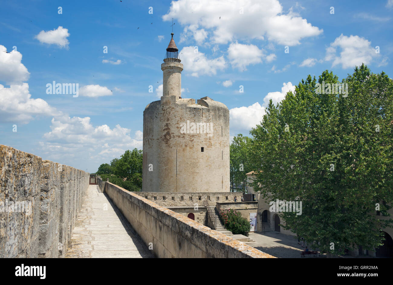 Bastioni e Tour de Costanza Aigues-Mortes Languedoc-Roussillon Francia Foto Stock