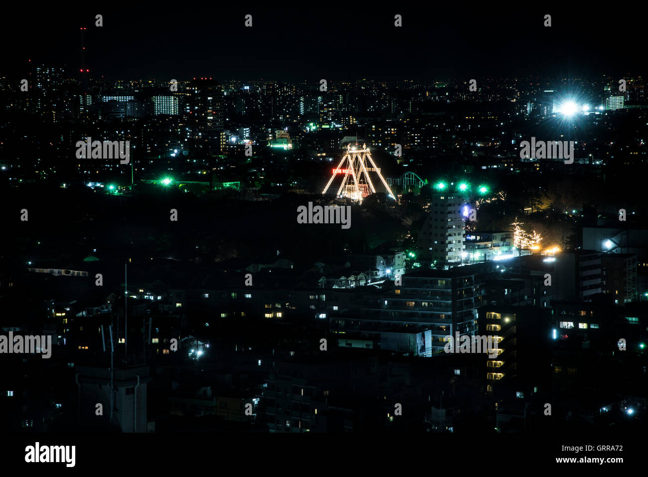 Vista notturna di Toshimaen parco divertimenti Nerima-Ku,Tokyo Giappone Foto Stock