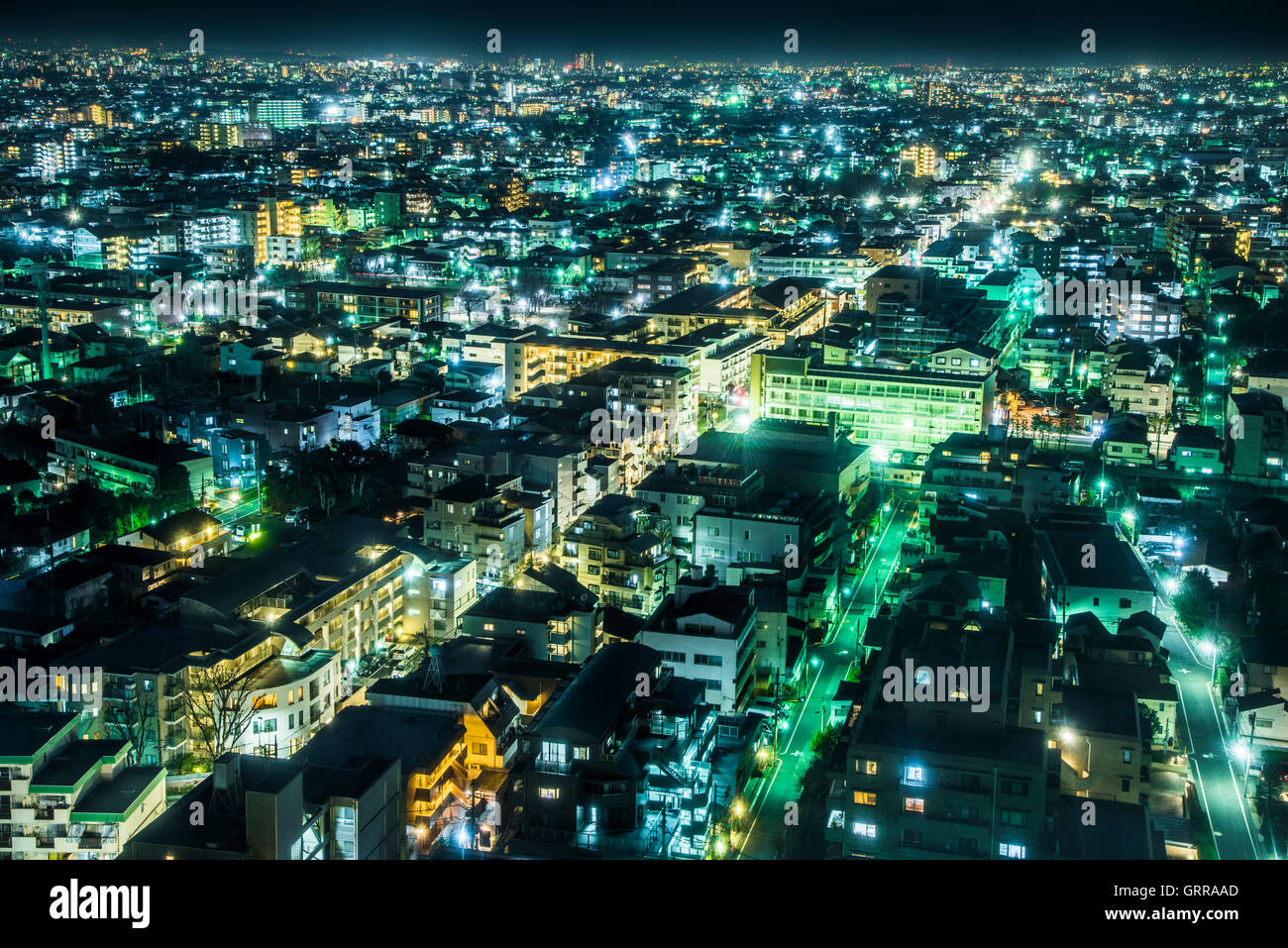 Vista generale di Tokyo, vista da Nerima-ku, Tokyo, Giappone Foto Stock
