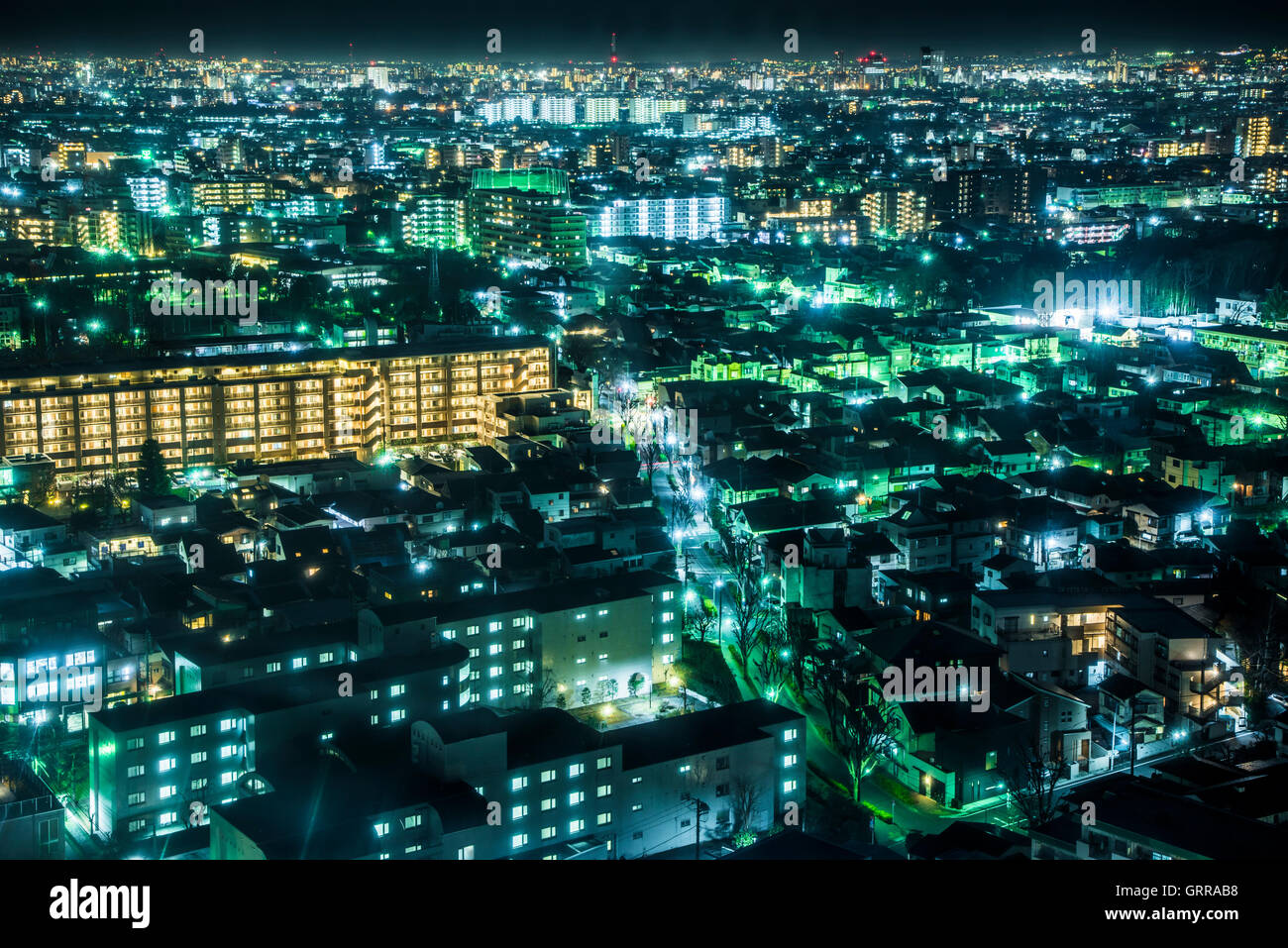 Vista generale di Tokyo, vista da Nerima-ku, Tokyo, Giappone Foto Stock