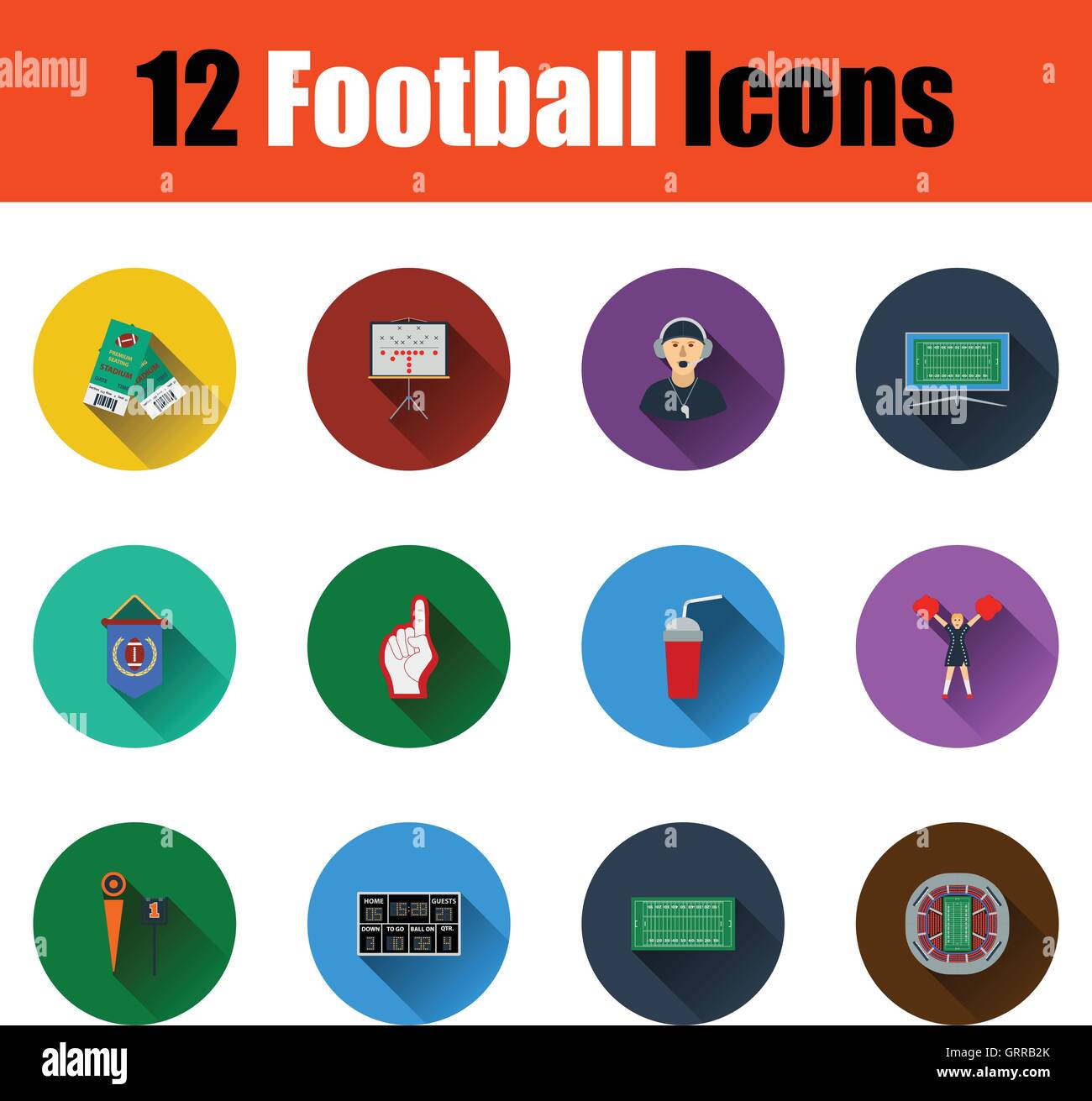 Design piatto american football icona impostare nell'interfaccia utente a colori. Illustrazione Vettoriale. Illustrazione Vettoriale Design piatto american football icona impostare nell'interfaccia utente a colori. Illustrazione Vettoriale. Illustrazione Vettoriale