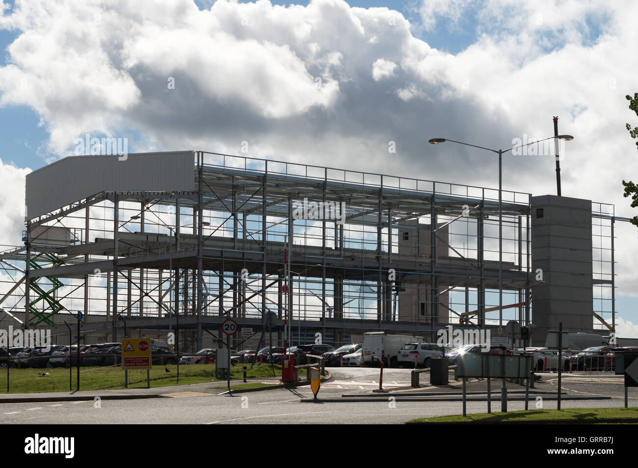 Nuovo press shop in costruzione nello stabilimento Nissan di Washington, Tyne and Wear, Inghilterra, Regno Unito sett 2016 Foto Stock