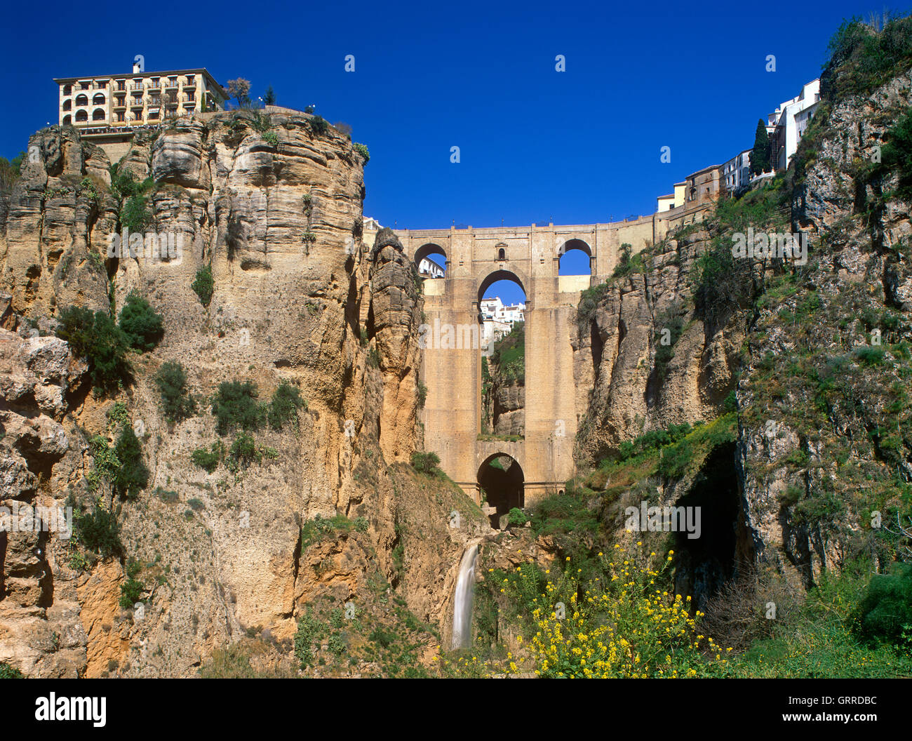 Puente Nuevo e El Tajo Gorge, Ronda, Andalusia, Spagna Foto Stock