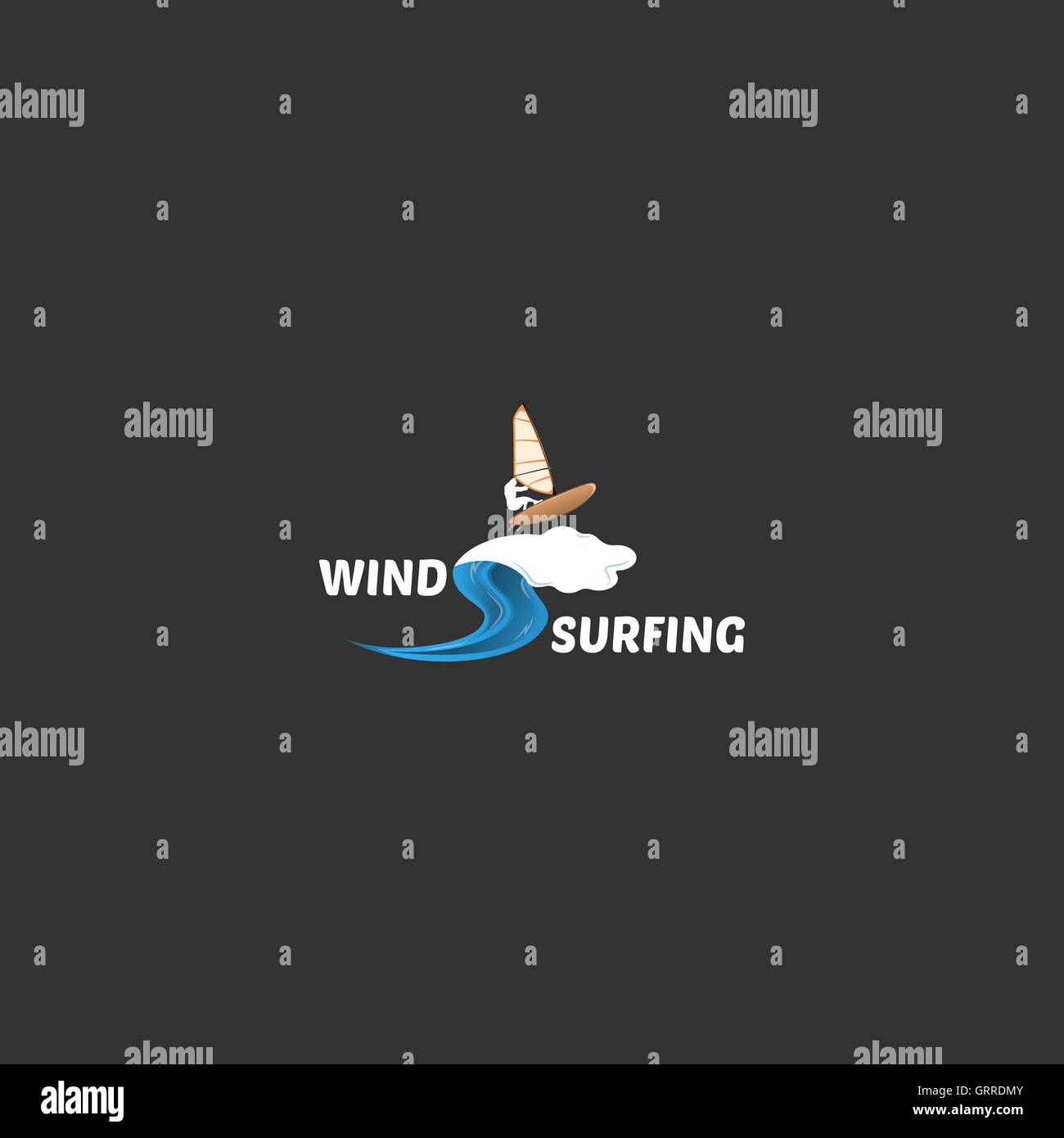 Windsurf logo illustrazione vettoriale Illustrazione Vettoriale