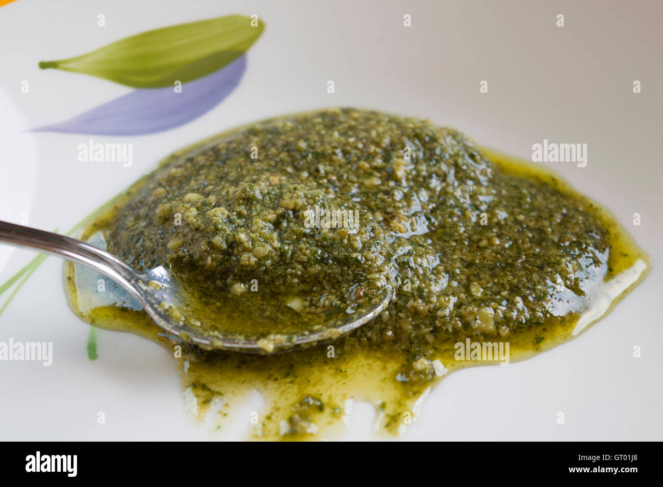 In casa e genovese fresco pesto di basilico Foto Stock
