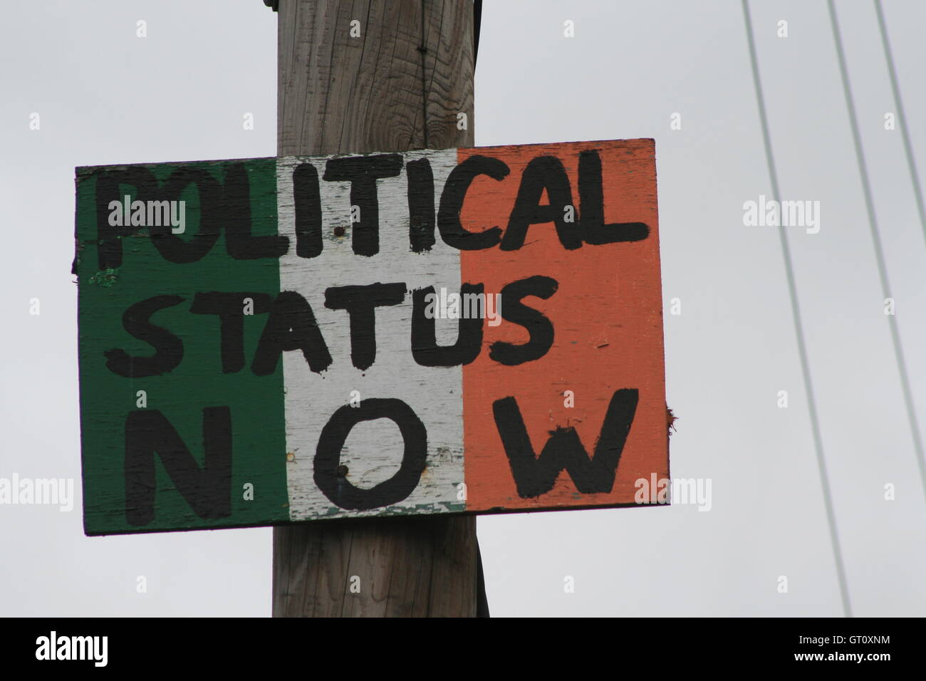 Slogan politici, Belfast, Irlanda del Nord, Regno Unito Foto Stock