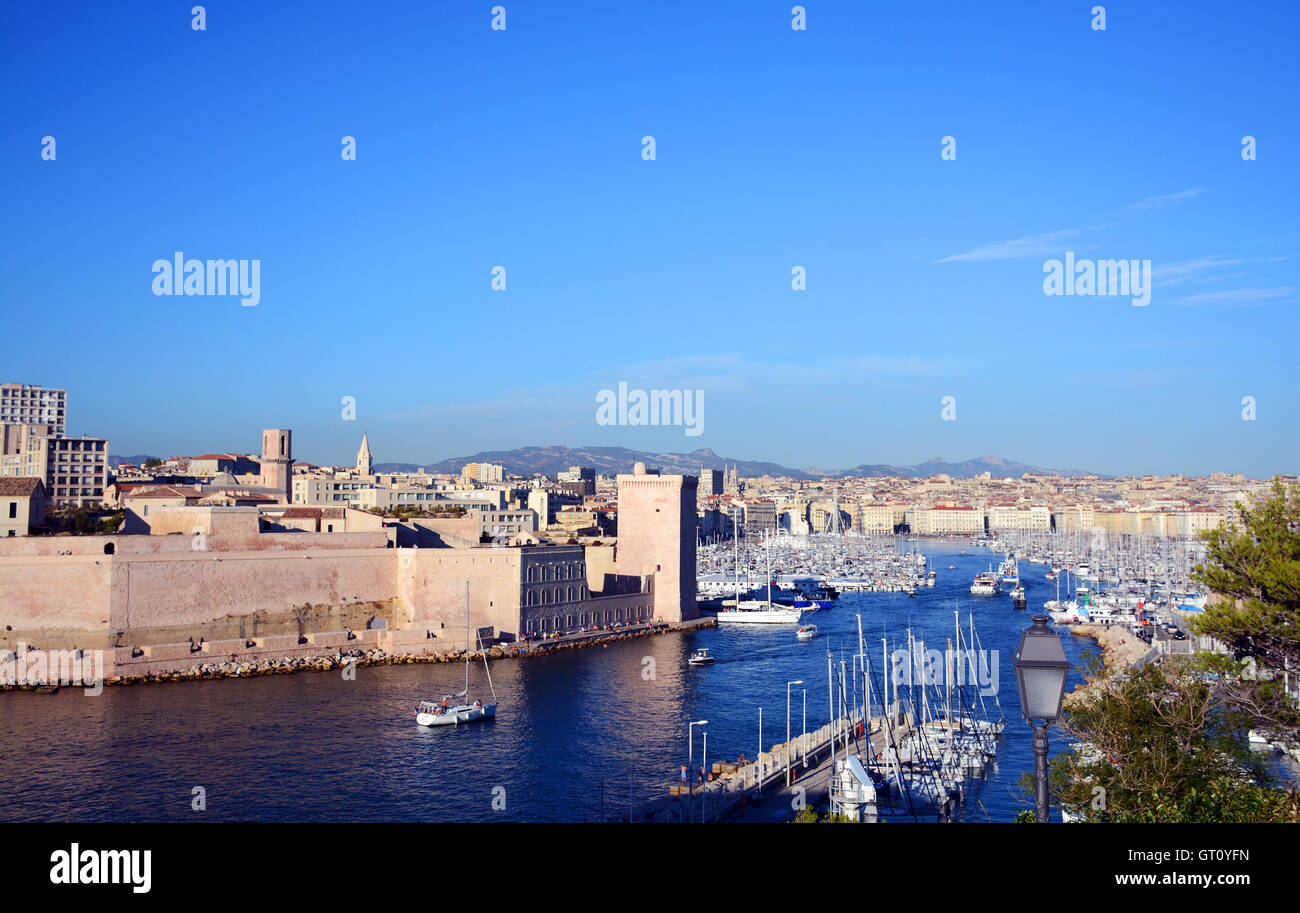 La voce del vecchio porto di Marsiglia Foto Stock
