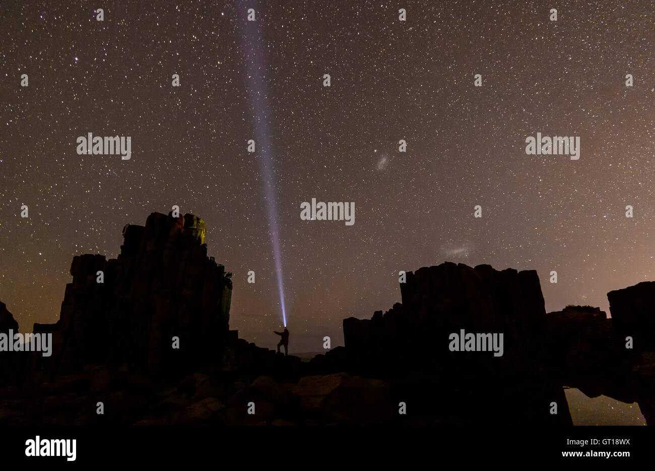 Trasmissione via IR di persona alle stelle, Bombo cava di capezzagna, Nuovo Galles del Sud, NSW, Australia Foto Stock