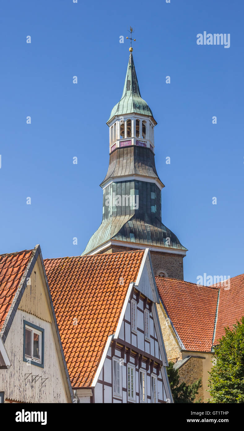 Torre di San Silvestro chiesa in Quakenbruck, Germania Foto Stock