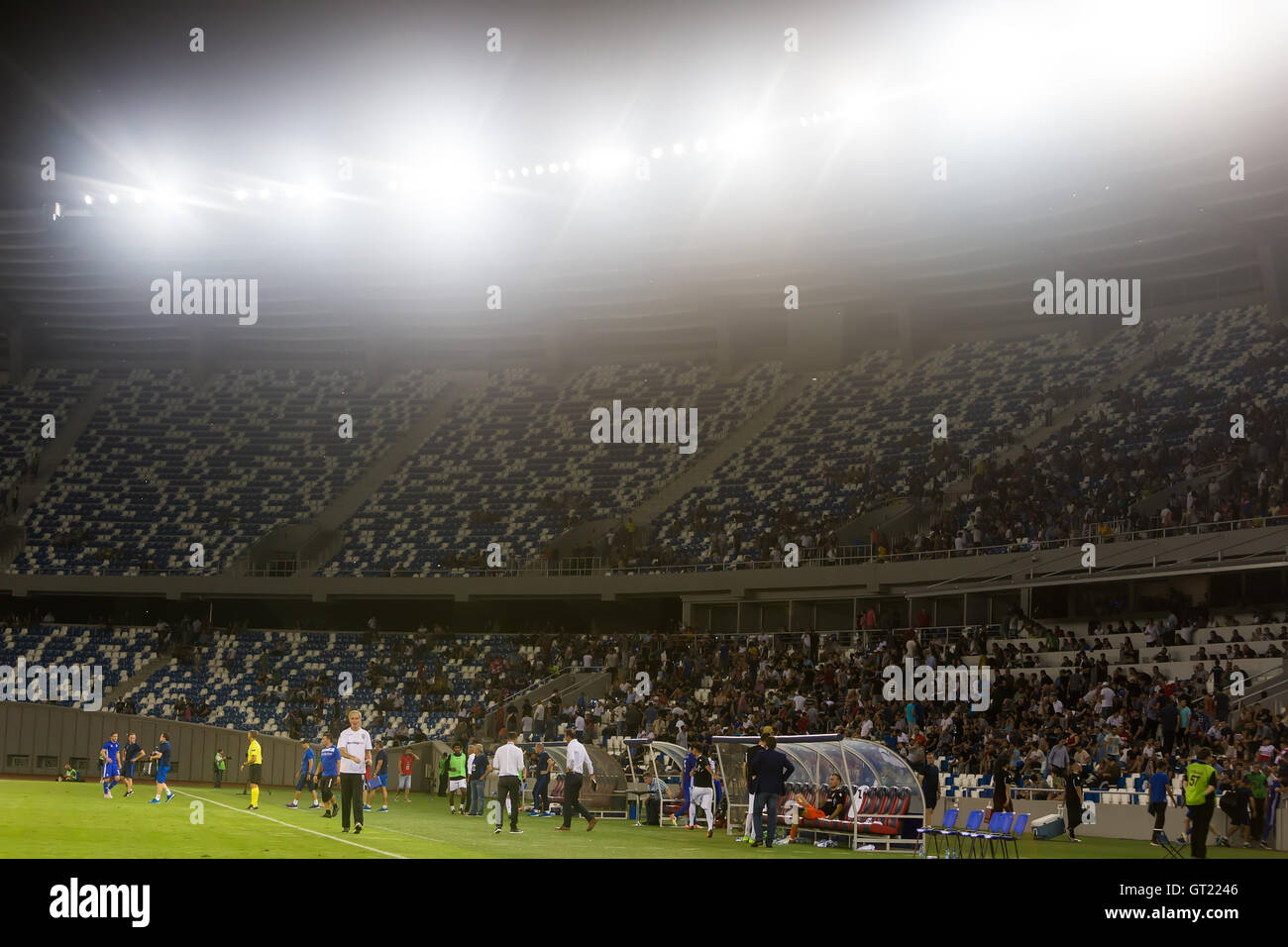 Tbilisi, Georgia - 18 agosto 2016: vista interna di Boris Paichadze Dinamo Arena durante la UEFA Europa League, primo round di Foto Stock