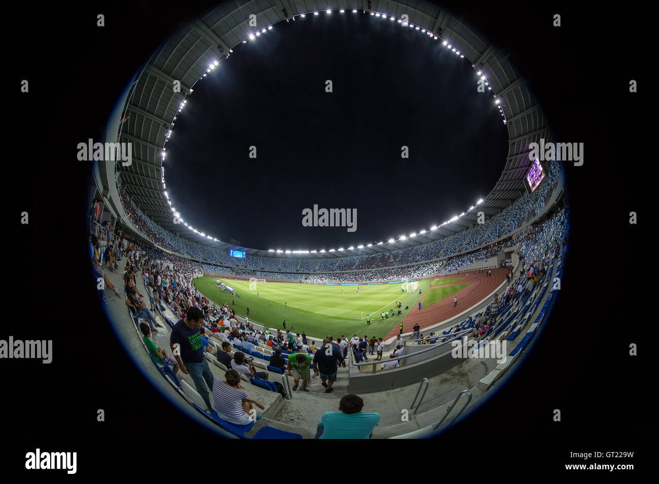 Tbilisi, Georgia - 18 agosto 2016: vista interna di Boris Paichadze Dinamo Arena durante la UEFA Europa League, primo round di Foto Stock
