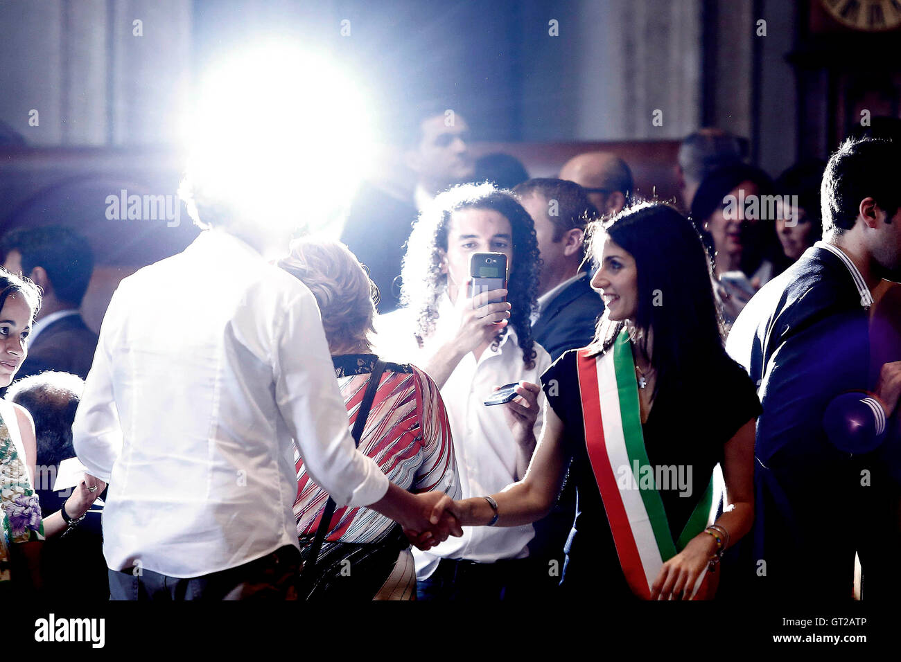 Virginia Raggi Roma 8 settembre 2016 Movimento 5 stelle partito. Photo Samantha Zucchi Insidefoto Foto Stock